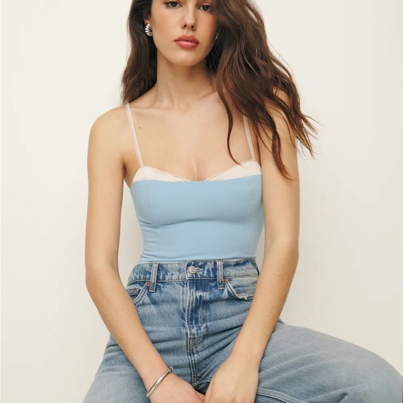 Reformation Light Blue Camisole Melanie Top - Picture 1 of 5